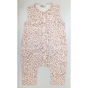 Tocoto Vintage Romper Kids 18M Beige Leopard Print Sleeveless Cotton